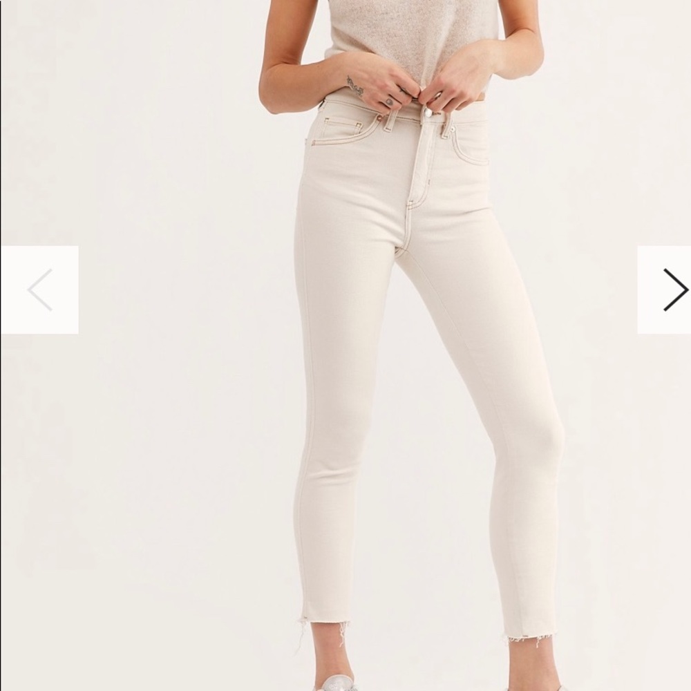 NWT Free People Raw High-Rise Jegging in Tea